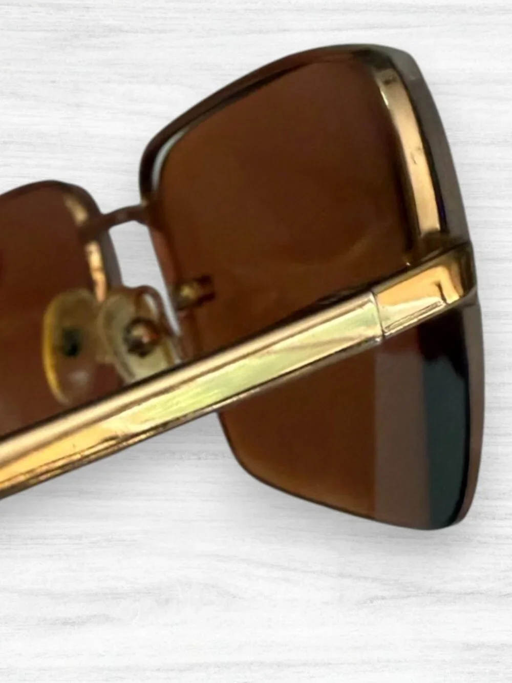 Ralph Lauren 972/S L6E Rimless Brown Gold Rectangle Eyeglasses Frames Y2K